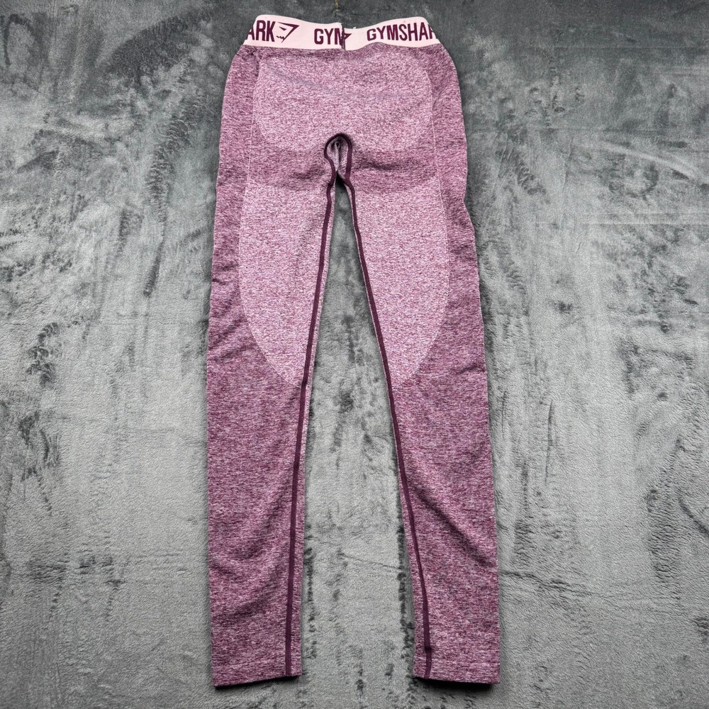 Gymshark Flex High Waisted Seamless Leggings Burgundy Pink Marl Small 0033 - Picture 6 of 7
